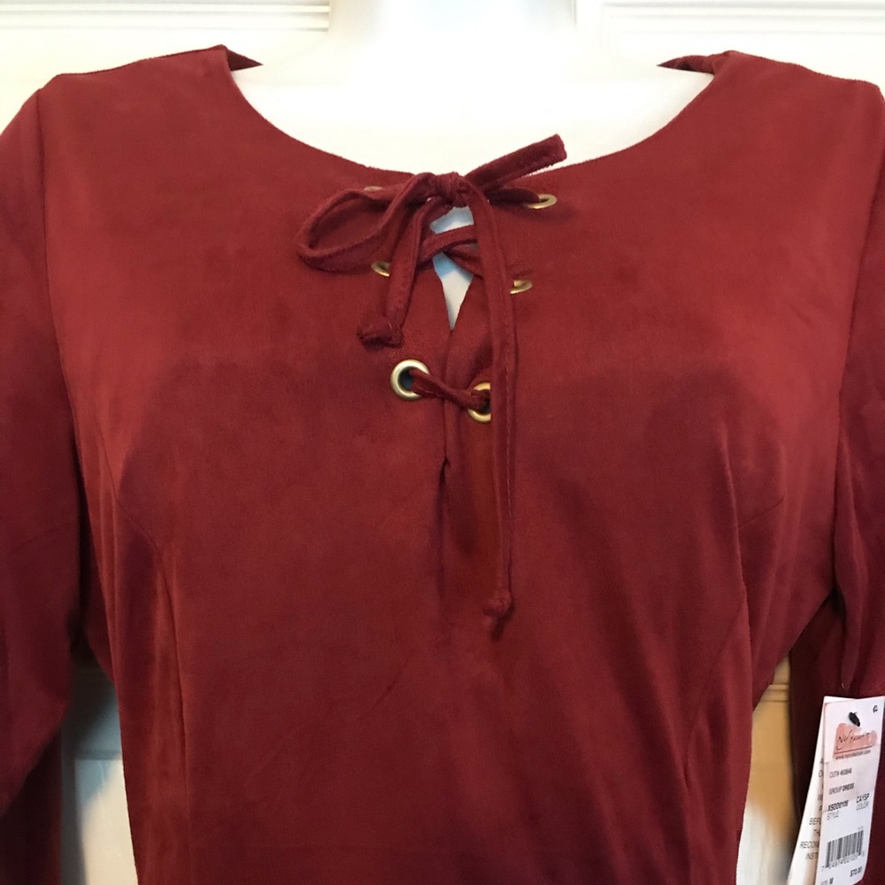 NWT Super Soft Red A-Line w/Brass Eyelets - Picture 2 of 6